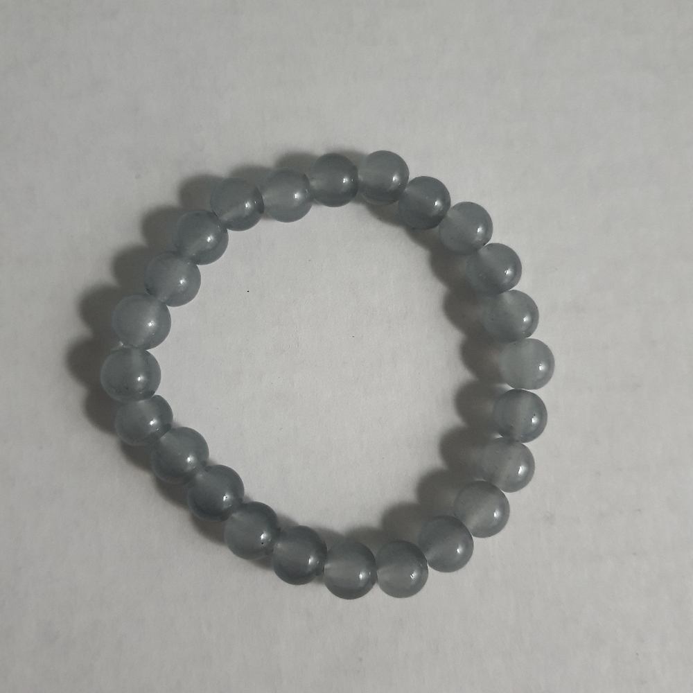 Gray Glass Beaded Bracelet
